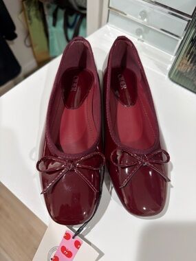 Cider Patent Ballet Flats in Burgundy